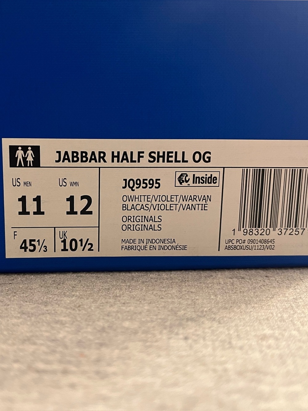 Adidas Jabbar Half Shell OG White Violet Warm Vanilla Mens Shoe Size 11 JQ9595 - Picture 11 of 12